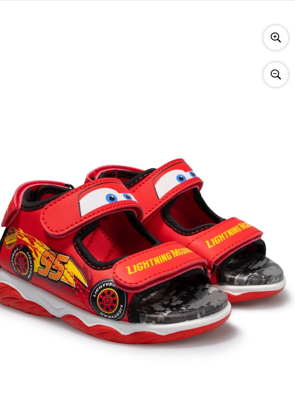 Lightning McQueen Red Kids Sandals with Hook-and-Loop Straps